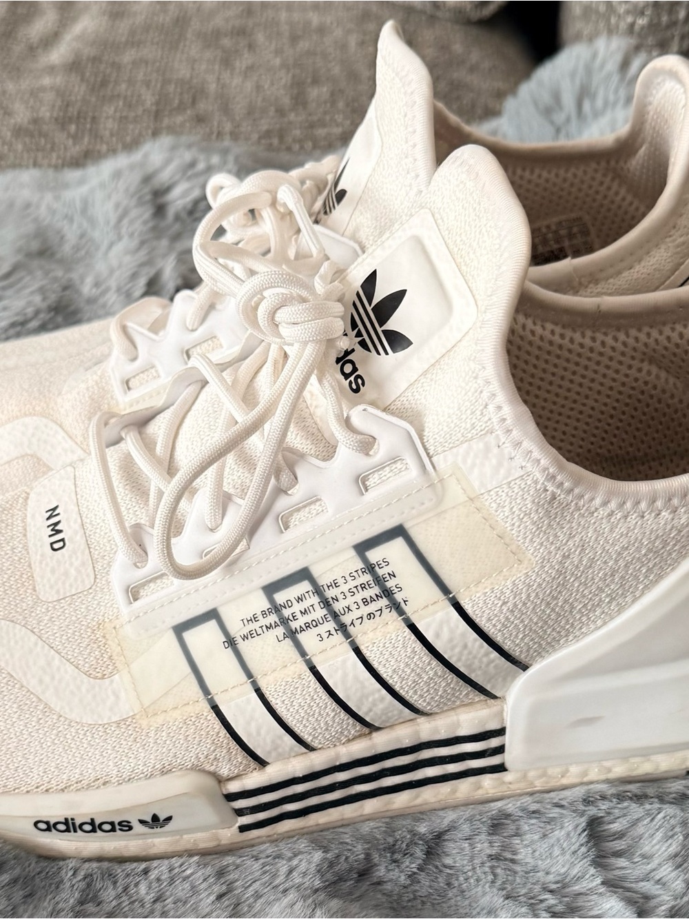 adidas Cream & Black NMD Knit Sneakers
